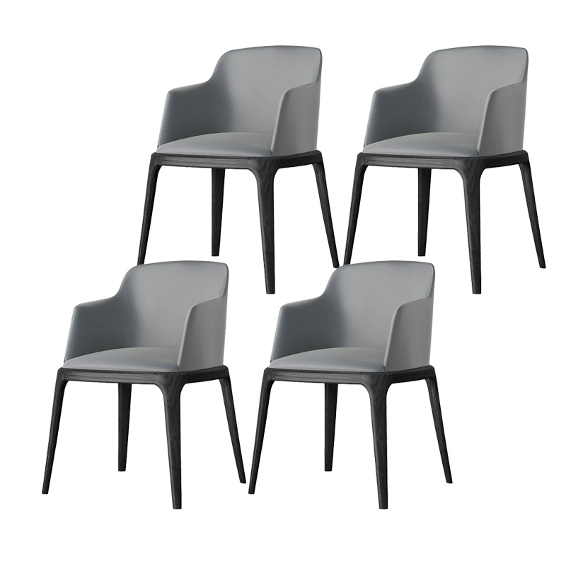 Dining Room Side Chairs Contemporary Solid Wood Kitchen Chair for Home Grey With Arms 4 Piece Set Clearhalo 'Dining Chairs' 'Dining Tables & Seating' 'dining_chair' 'furn' 'furn_dining_chair' 'Furniture' 'furniture_dining_chair' 'Kitchen & Dining Furniture' 5063345