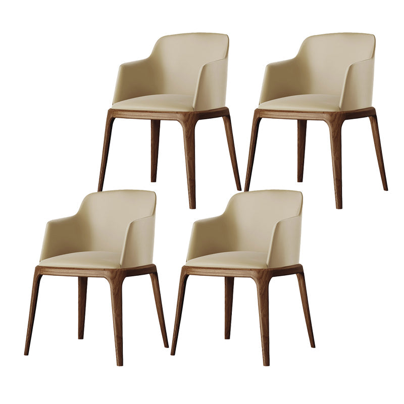 Dining Room Side Chairs Contemporary Solid Wood Kitchen Chair for Home Beige With Arms 4 Piece Set Clearhalo 'Dining Chairs' 'Dining Tables & Seating' 'dining_chair' 'furn' 'furn_dining_chair' 'Furniture' 'furniture_dining_chair' 'Kitchen & Dining Furniture' 5063350