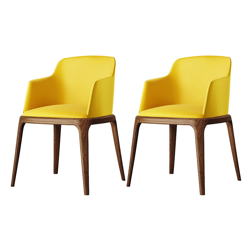 Dining Room Side Chairs Contemporary Solid Wood Kitchen Chair for Home Yellow With Arms 2 Piece Set Clearhalo 'Dining Chairs' 'Dining Tables & Seating' 'dining_chair' 'furn' 'furn_dining_chair' 'Furniture' 'furniture_dining_chair' 'Kitchen & Dining Furniture' 5063351