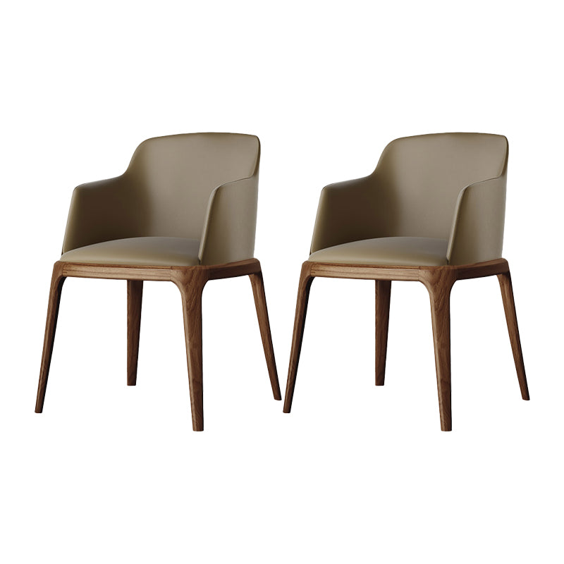 Dining Room Side Chairs Contemporary Solid Wood Kitchen Chair for Home Khaki With Arms 2 Piece Set Clearhalo 'Dining Chairs' 'Dining Tables & Seating' 'dining_chair' 'furn' 'furn_dining_chair' 'Furniture' 'furniture_dining_chair' 'Kitchen & Dining Furniture' 5063355