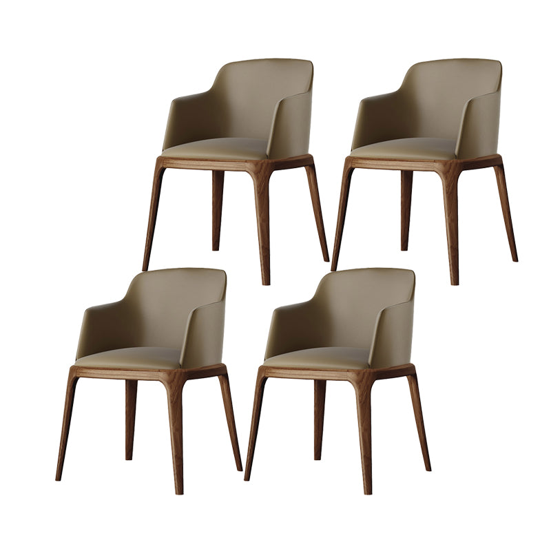 Dining Room Side Chairs Contemporary Solid Wood Kitchen Chair for Home Khaki With Arms 4 Piece Set Clearhalo 'Dining Chairs' 'Dining Tables & Seating' 'dining_chair' 'furn' 'furn_dining_chair' 'Furniture' 'furniture_dining_chair' 'Kitchen & Dining Furniture' 5063357