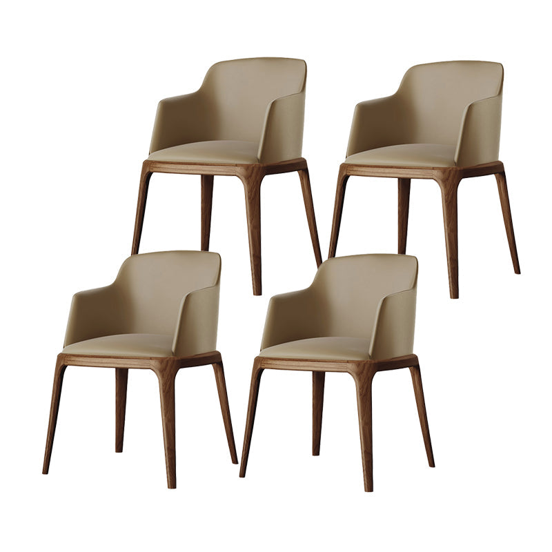 Dining Room Side Chairs Contemporary Solid Wood Kitchen Chair for Home Light Khaki With Arms 4 Piece Set Clearhalo 'Dining Chairs' 'Dining Tables & Seating' 'dining_chair' 'furn' 'furn_dining_chair' 'Furniture' 'furniture_dining_chair' 'Kitchen & Dining Furniture' 5063365