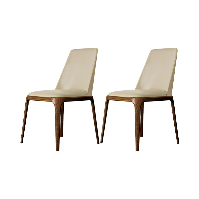 Dining Room Side Chairs Contemporary Solid Wood Kitchen Chair for Home Beige Armless 2 Piece Set Clearhalo 'Dining Chairs' 'Dining Tables & Seating' 'dining_chair' 'furn' 'furn_dining_chair' 'Furniture' 'furniture_dining_chair' 'Kitchen & Dining Furniture' 5063370