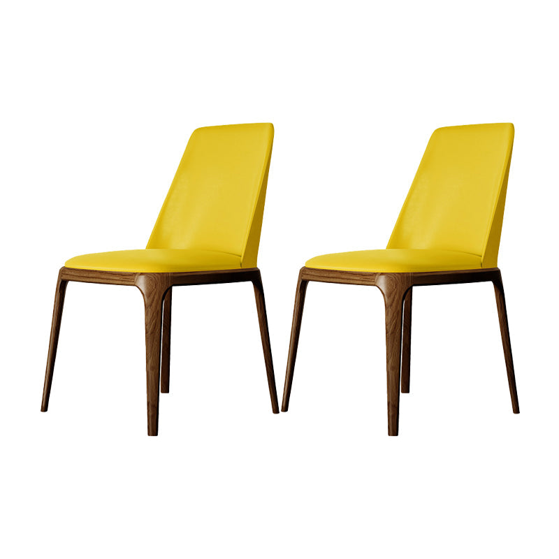 Dining Room Side Chairs Contemporary Solid Wood Kitchen Chair for Home Yellow Armless 2 Piece Set Clearhalo 'Dining Chairs' 'Dining Tables & Seating' 'dining_chair' 'furn' 'furn_dining_chair' 'Furniture' 'furniture_dining_chair' 'Kitchen & Dining Furniture' 5063372