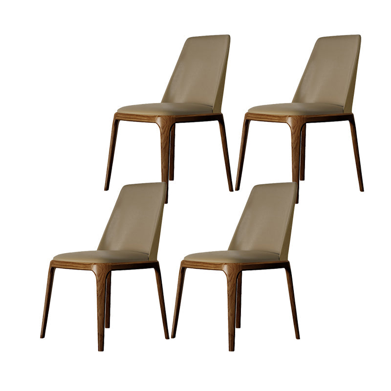 Dining Room Side Chairs Contemporary Solid Wood Kitchen Chair for Home Khaki Armless 4 Piece Set Clearhalo 'Dining Chairs' 'Dining Tables & Seating' 'dining_chair' 'furn' 'furn_dining_chair' 'Furniture' 'furniture_dining_chair' 'Kitchen & Dining Furniture' 5063375