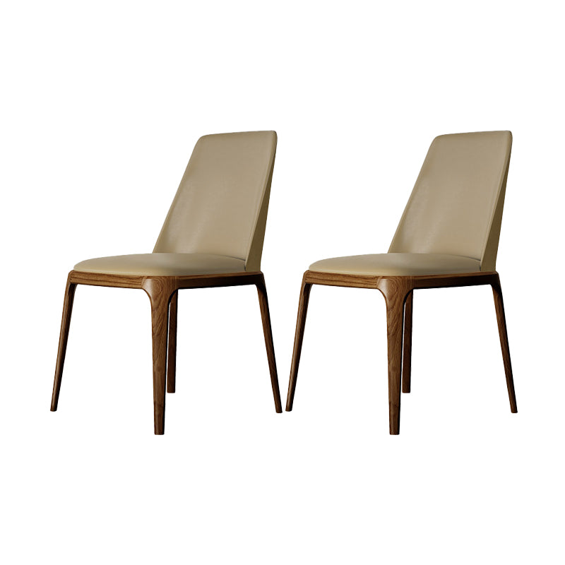 Dining Room Side Chairs Contemporary Solid Wood Kitchen Chair for Home Light Khaki Armless 2 Piece Set Clearhalo 'Dining Chairs' 'Dining Tables & Seating' 'dining_chair' 'furn' 'furn_dining_chair' 'Furniture' 'furniture_dining_chair' 'Kitchen & Dining Furniture' 5063378