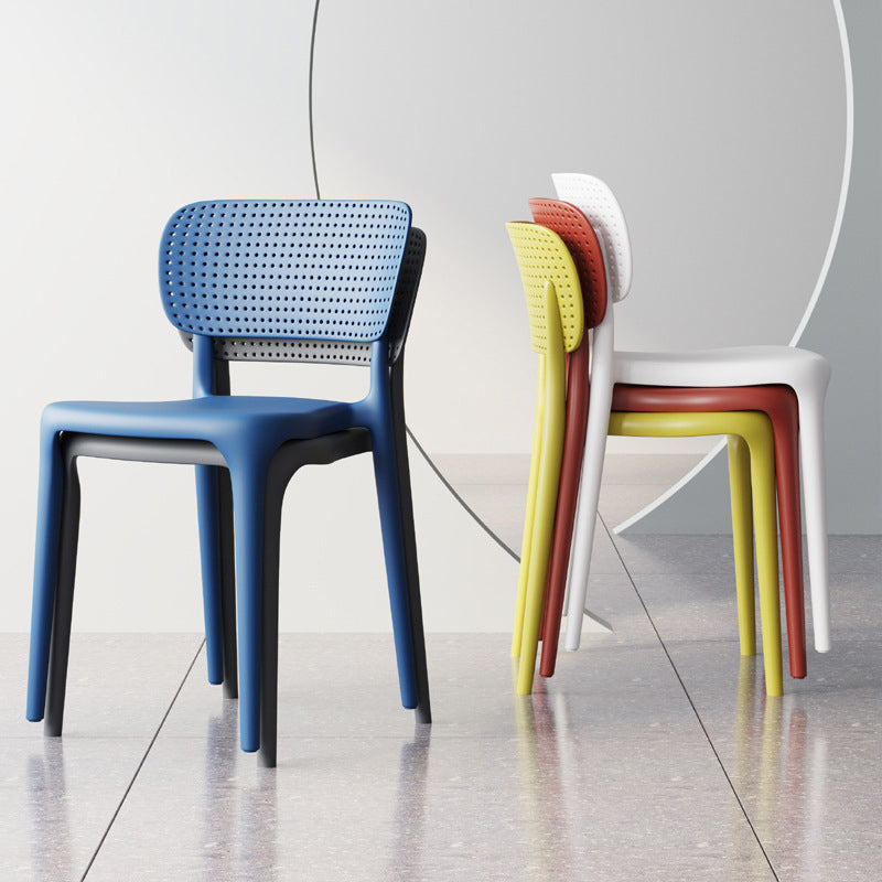 Scandinavian Plastic Armless Chair Dining Room Open Back Chair Clearhalo 'Dining Chairs' 'Dining Tables & Seating' 'dining_chair' 'Furniture' 'furniture_dining_chair' 'Kitchen & Dining Furniture' 5063382