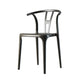 Scandinavian Plastic Armless Chair Dining Room Open Back Chair Black 1 Piece Clearhalo 'Dining Chairs' 'Dining Tables & Seating' 'dining_chair' 'Furniture' 'furniture_dining_chair' 'Kitchen & Dining Furniture' 5063383