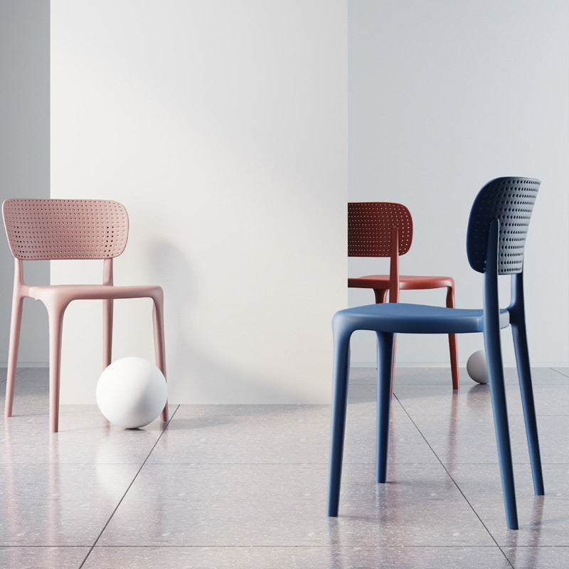 Scandinavian Plastic Armless Chair Dining Room Open Back Chair Clearhalo 'Dining Chairs' 'Dining Tables & Seating' 'dining_chair' 'Furniture' 'furniture_dining_chair' 'Kitchen & Dining Furniture' 5063385