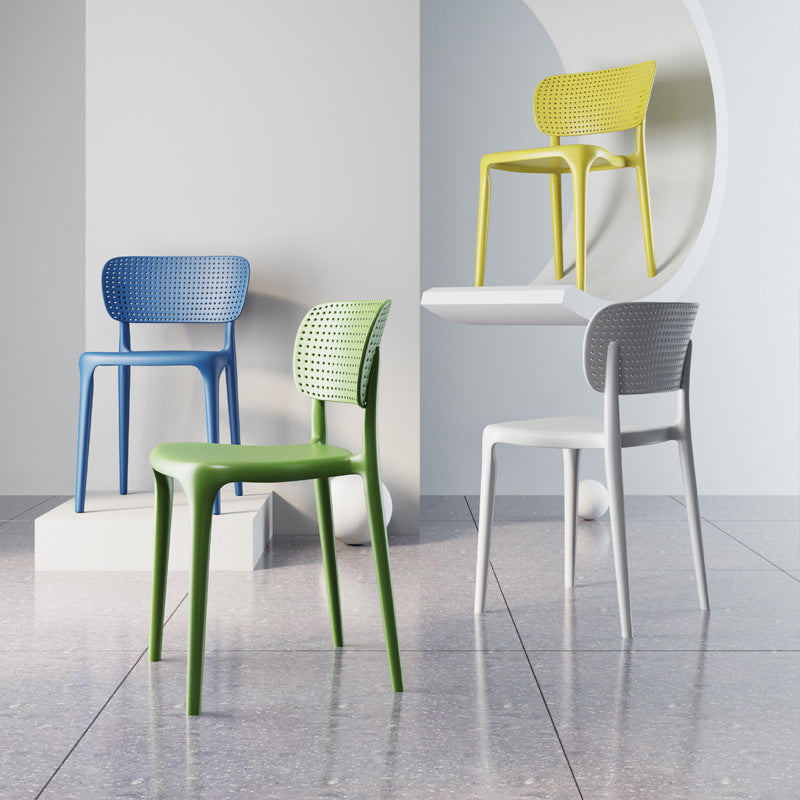 Scandinavian Plastic Armless Chair Dining Room Open Back Chair Clearhalo 'Dining Chairs' 'Dining Tables & Seating' 'dining_chair' 'Furniture' 'furniture_dining_chair' 'Kitchen & Dining Furniture' 5063387