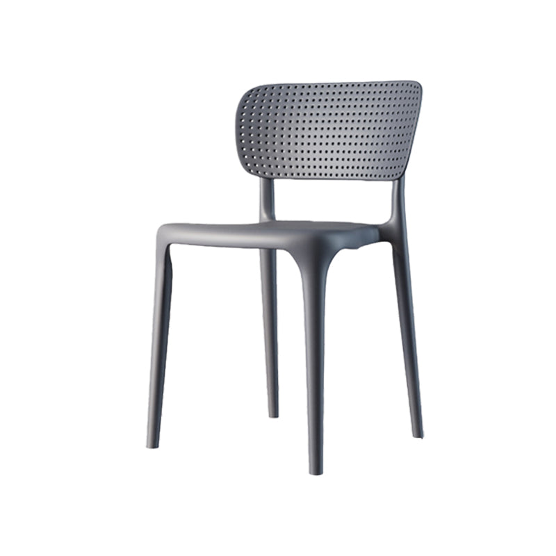 Scandinavian Plastic Armless Chair Dining Room Open Back Chair Grey 1 Piece Clearhalo 'Dining Chairs' 'Dining Tables & Seating' 'dining_chair' 'Furniture' 'furniture_dining_chair' 'Kitchen & Dining Furniture' 5063388
