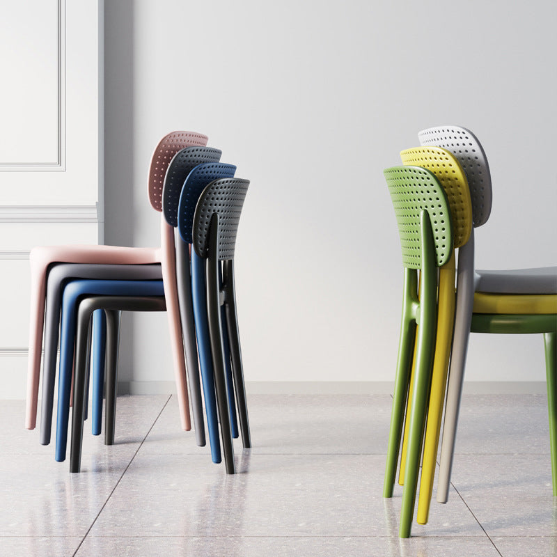 Scandinavian Plastic Armless Chair Dining Room Open Back Chair Clearhalo 'Dining Chairs' 'Dining Tables & Seating' 'dining_chair' 'Furniture' 'furniture_dining_chair' 'Kitchen & Dining Furniture' 5063389