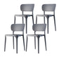 Scandinavian Plastic Armless Chair Dining Room Open Back Chair Grey Set of 4 Clearhalo 'Dining Chairs' 'Dining Tables & Seating' 'dining_chair' 'Furniture' 'furniture_dining_chair' 'Kitchen & Dining Furniture' 5063393