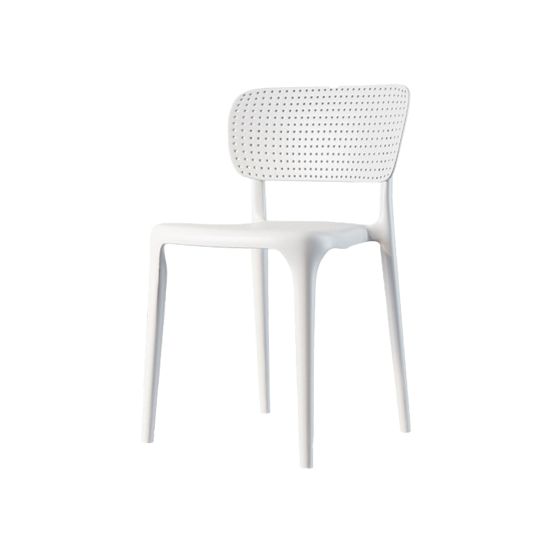 Scandinavian Plastic Armless Chair Dining Room Open Back Chair White 1 Piece Clearhalo 'Dining Chairs' 'Dining Tables & Seating' 'dining_chair' 'Furniture' 'furniture_dining_chair' 'Kitchen & Dining Furniture' 5063395