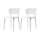 Scandinavian Plastic Armless Chair Dining Room Open Back Chair White Set of 2 Clearhalo 'Dining Chairs' 'Dining Tables & Seating' 'dining_chair' 'Furniture' 'furniture_dining_chair' 'Kitchen & Dining Furniture' 5063397
