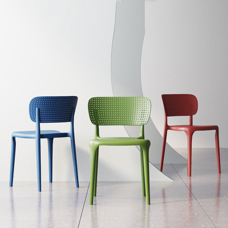 Scandinavian Plastic Armless Chair Dining Room Open Back Chair Clearhalo 'Dining Chairs' 'Dining Tables & Seating' 'dining_chair' 'Furniture' 'furniture_dining_chair' 'Kitchen & Dining Furniture' 5063400