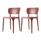 Scandinavian Plastic Armless Chair Dining Room Open Back Chair Red Set of 2 Clearhalo 'Dining Chairs' 'Dining Tables & Seating' 'dining_chair' 'Furniture' 'furniture_dining_chair' 'Kitchen & Dining Furniture' 5063403