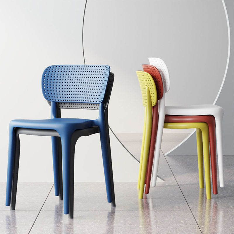 Scandinavian Plastic Armless Chair Dining Room Open Back Chair Clearhalo 'Dining Chairs' 'Dining Tables & Seating' 'dining_chair' 'Furniture' 'furniture_dining_chair' 'Kitchen & Dining Furniture' 5063405