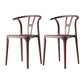 Scandinavian Plastic Armless Chair Dining Room Open Back Chair Brown Set of 2 Clearhalo 'Dining Chairs' 'Dining Tables & Seating' 'dining_chair' 'Furniture' 'furniture_dining_chair' 'Kitchen & Dining Furniture' 5063413