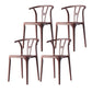 Scandinavian Plastic Armless Chair Dining Room Open Back Chair Brown Set of 4 Clearhalo 'Dining Chairs' 'Dining Tables & Seating' 'dining_chair' 'Furniture' 'furniture_dining_chair' 'Kitchen & Dining Furniture' 5063414