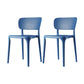 Scandinavian Plastic Armless Chair Dining Room Open Back Chair Blue Set of 2 Clearhalo 'Dining Chairs' 'Dining Tables & Seating' 'dining_chair' 'Furniture' 'furniture_dining_chair' 'Kitchen & Dining Furniture' 5063416