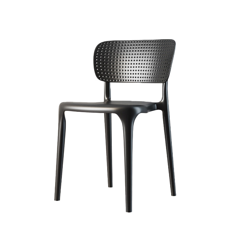 Scandinavian Plastic Armless Chair Dining Room Open Back Chair Textured Black 1 Piece Clearhalo 'Dining Chairs' 'Dining Tables & Seating' 'dining_chair' 'Furniture' 'furniture_dining_chair' 'Kitchen & Dining Furniture' 5063420