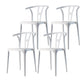 Scandinavian Plastic Armless Chair Dining Room Open Back Chair Textured White Set of 4 Clearhalo 'Dining Chairs' 'Dining Tables & Seating' 'dining_chair' 'Furniture' 'furniture_dining_chair' 'Kitchen & Dining Furniture' 5063425
