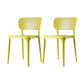 Scandinavian Plastic Armless Chair Dining Room Open Back Chair Light Yellow Set of 2 Clearhalo 'Dining Chairs' 'Dining Tables & Seating' 'dining_chair' 'Furniture' 'furniture_dining_chair' 'Kitchen & Dining Furniture' 5063427