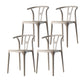 Scandinavian Plastic Armless Chair Dining Room Open Back Chair Camel Set of 4 Clearhalo 'Dining Chairs' 'Dining Tables & Seating' 'dining_chair' 'Furniture' 'furniture_dining_chair' 'Kitchen & Dining Furniture' 5063431