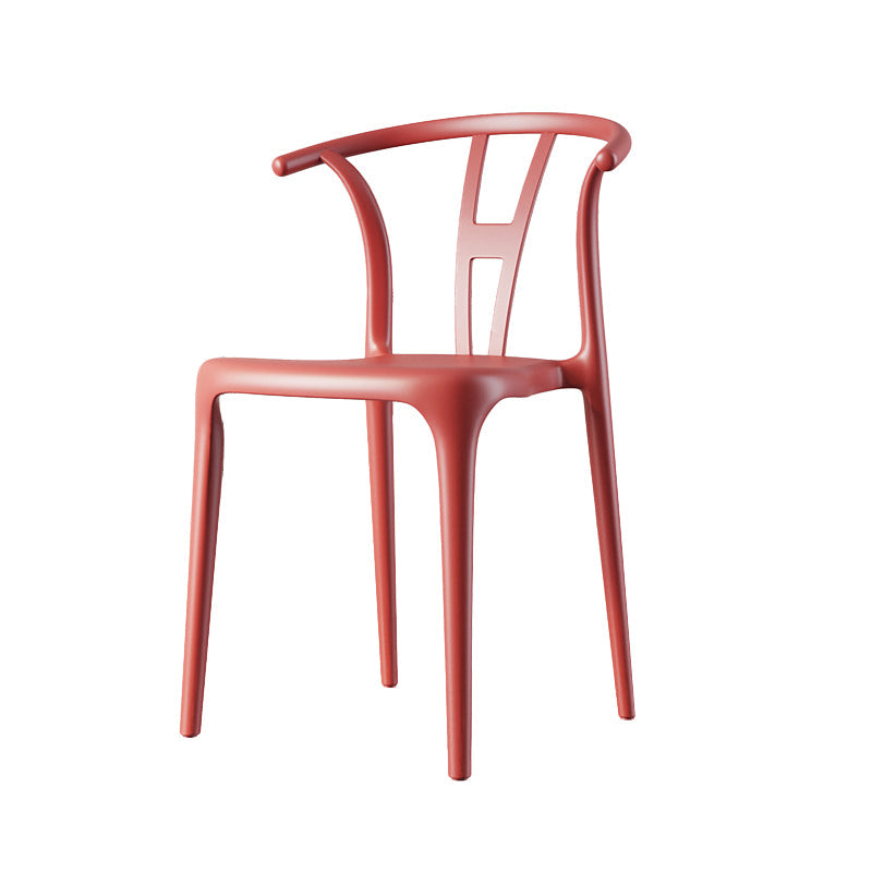Scandinavian Plastic Armless Chair Dining Room Open Back Chair Watermelon Red 1 Piece Clearhalo 'Dining Chairs' 'Dining Tables & Seating' 'dining_chair' 'Furniture' 'furniture_dining_chair' 'Kitchen & Dining Furniture' 5063438