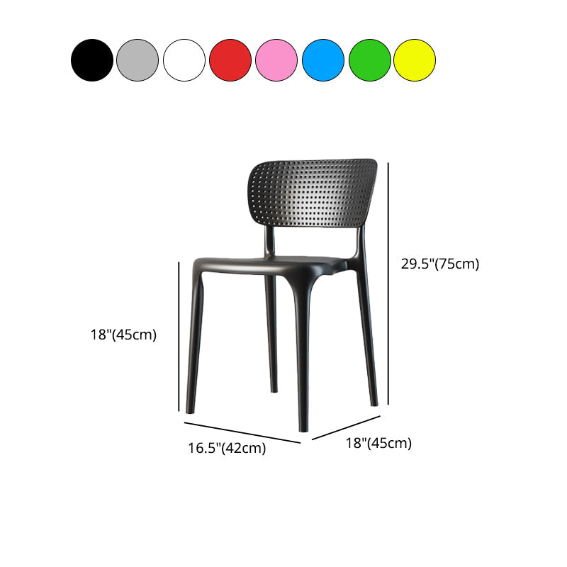 Scandinavian Plastic Armless Chair Dining Room Open Back Chair Clearhalo 'Dining Chairs' 'Dining Tables & Seating' 'dining_chair' 'Furniture' 'furniture_dining_chair' 'Kitchen & Dining Furniture' 5063441