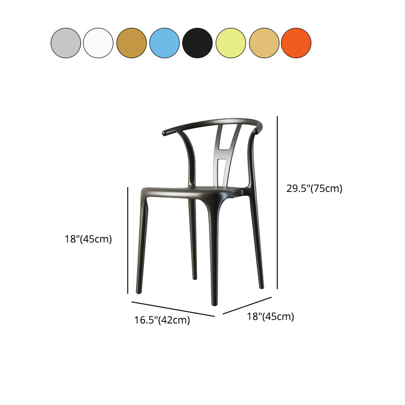 Scandinavian Plastic Armless Chair Dining Room Open Back Chair Clearhalo 'Dining Chairs' 'Dining Tables & Seating' 'dining_chair' 'Furniture' 'furniture_dining_chair' 'Kitchen & Dining Furniture' 5063442