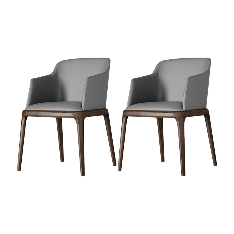 Arml Dining Chairs Modern Faux Leather Side Chairs for Dining Room Grey 2 Piece Set Clearhalo 'Dining Chairs' 'Dining Tables & Seating' 'dining_chair' 'furn' 'furn_dining_chair' 'Furniture' 'furniture_dining_chair' 'Kitchen & Dining Furniture' 5063445