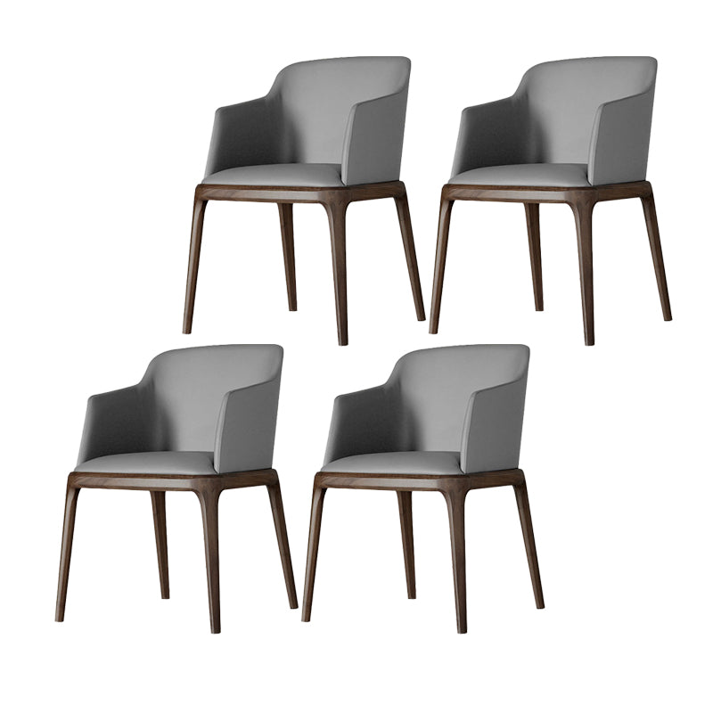 Arml Dining Chairs Modern Faux Leather Side Chairs for Dining Room Grey 4 Piece Set Clearhalo 'Dining Chairs' 'Dining Tables & Seating' 'dining_chair' 'furn' 'furn_dining_chair' 'Furniture' 'furniture_dining_chair' 'Kitchen & Dining Furniture' 5063448