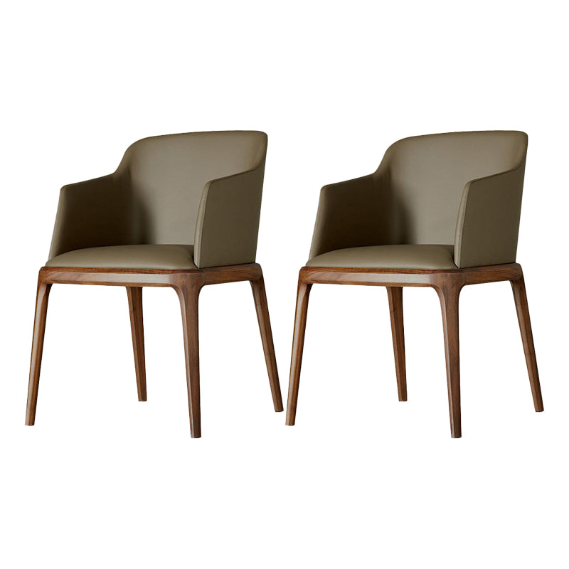 Arml Dining Chairs Modern Faux Leather Side Chairs for Dining Room Khaki 2 Piece Set Clearhalo 'Dining Chairs' 'Dining Tables & Seating' 'dining_chair' 'furn' 'furn_dining_chair' 'Furniture' 'furniture_dining_chair' 'Kitchen & Dining Furniture' 5063449