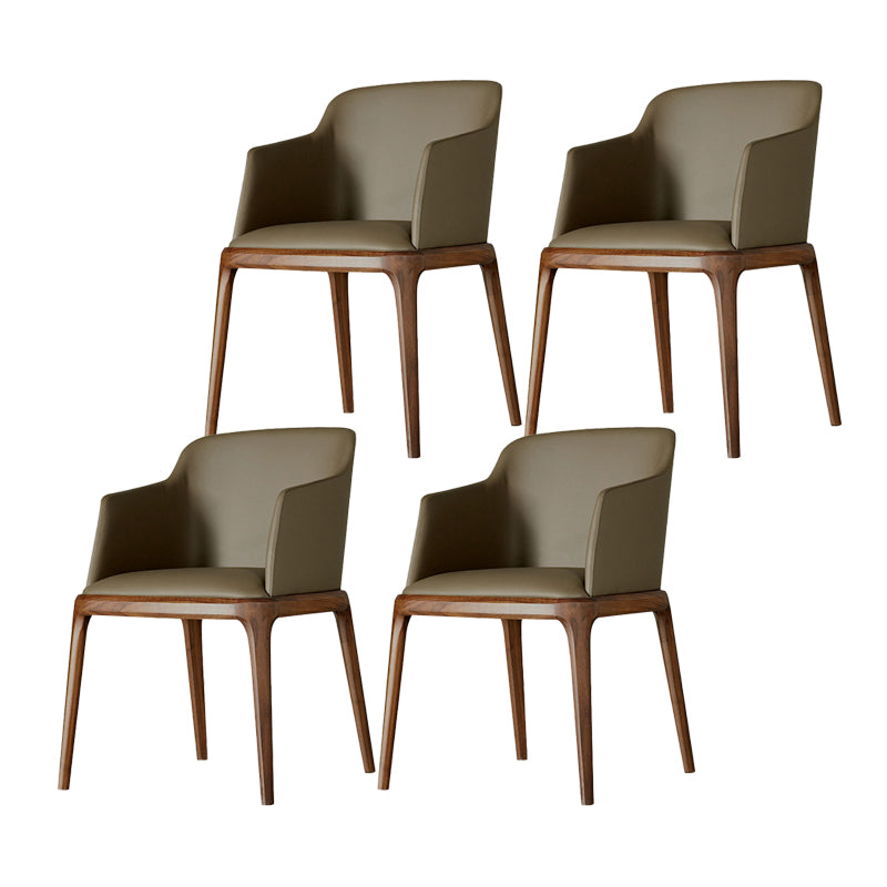 Arml Dining Chairs Modern Faux Leather Side Chairs for Dining Room Khaki 4 Piece Set Clearhalo 'Dining Chairs' 'Dining Tables & Seating' 'dining_chair' 'furn' 'furn_dining_chair' 'Furniture' 'furniture_dining_chair' 'Kitchen & Dining Furniture' 5063452