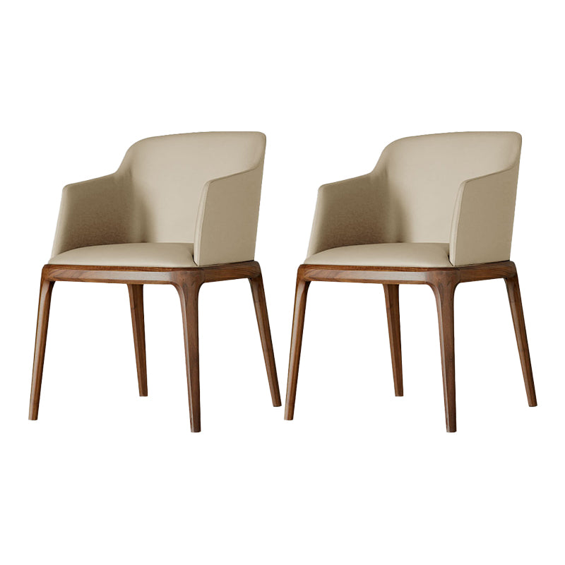 Arml Dining Chairs Modern Faux Leather Side Chairs for Dining Room Beige 2 Piece Set Clearhalo 'Dining Chairs' 'Dining Tables & Seating' 'dining_chair' 'furn' 'furn_dining_chair' 'Furniture' 'furniture_dining_chair' 'Kitchen & Dining Furniture' 5063456