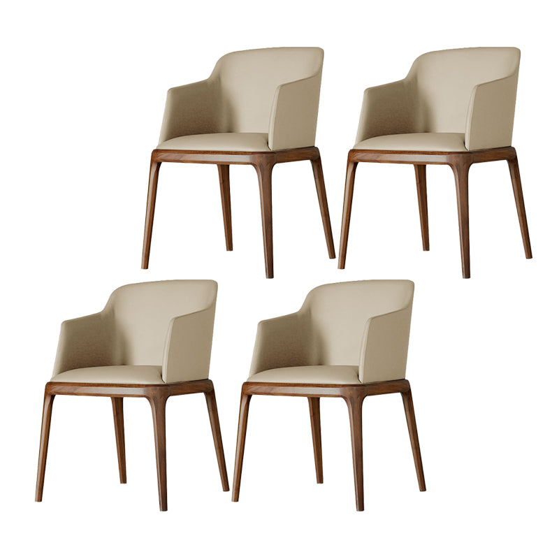 Arml Dining Chairs Modern Faux Leather Side Chairs for Dining Room Beige 4 Piece Set Clearhalo 'Dining Chairs' 'Dining Tables & Seating' 'dining_chair' 'furn' 'furn_dining_chair' 'Furniture' 'furniture_dining_chair' 'Kitchen & Dining Furniture' 5063458