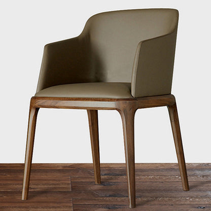 Arml Dining Chairs Modern Faux Leather Side Chairs for Dining Room Khaki 1 Piece Clearhalo 'Dining Chairs' 'Dining Tables & Seating' 'dining_chair' 'furn' 'furn_dining_chair' 'Furniture' 'furniture_dining_chair' 'Kitchen & Dining Furniture' 5063461