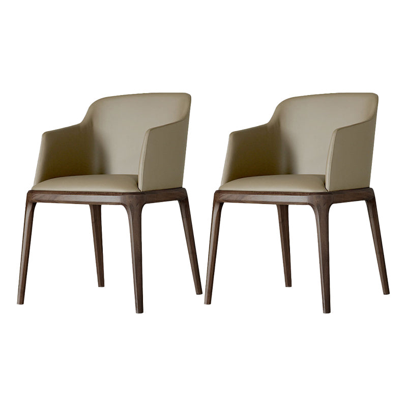 Arml Dining Chairs Modern Faux Leather Side Chairs for Dining Room Dark Khaki 2 Piece Set Clearhalo 'Dining Chairs' 'Dining Tables & Seating' 'dining_chair' 'furn' 'furn_dining_chair' 'Furniture' 'furniture_dining_chair' 'Kitchen & Dining Furniture' 5063462