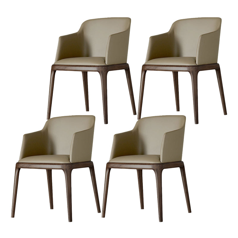 Arml Dining Chairs Modern Faux Leather Side Chairs for Dining Room Dark Khaki 4 Piece Set Clearhalo 'Dining Chairs' 'Dining Tables & Seating' 'dining_chair' 'furn' 'furn_dining_chair' 'Furniture' 'furniture_dining_chair' 'Kitchen & Dining Furniture' 5063463