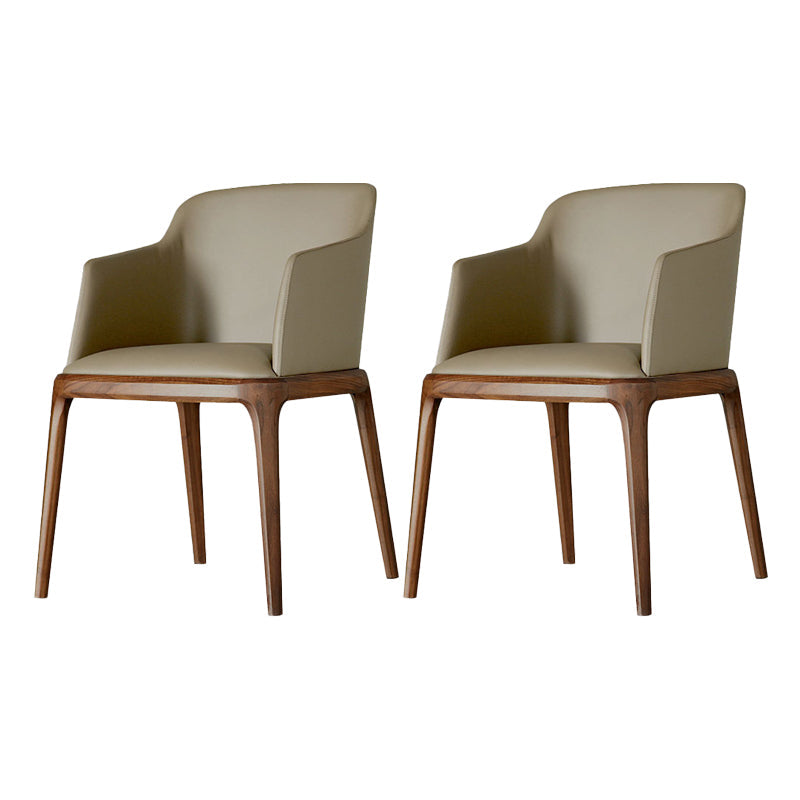 Arml Dining Chairs Modern Faux Leather Side Chairs for Dining Room Light Khaki 2 Piece Set Clearhalo 'Dining Chairs' 'Dining Tables & Seating' 'dining_chair' 'furn' 'furn_dining_chair' 'Furniture' 'furniture_dining_chair' 'Kitchen & Dining Furniture' 5063467
