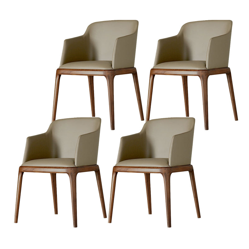 Arml Dining Chairs Modern Faux Leather Side Chairs for Dining Room Light Khaki 4 Piece Set Clearhalo 'Dining Chairs' 'Dining Tables & Seating' 'dining_chair' 'furn' 'furn_dining_chair' 'Furniture' 'furniture_dining_chair' 'Kitchen & Dining Furniture' 5063468