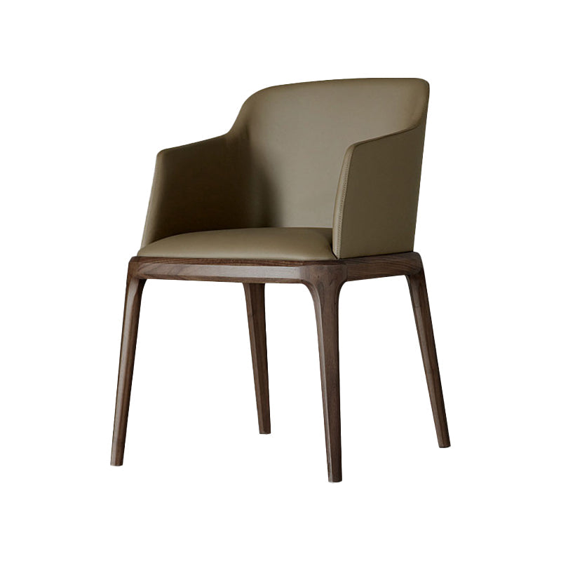 Arml Dining Chairs Modern Faux Leather Side Chairs for Dining Room Brown-Khaki 1 Piece Clearhalo 'Dining Chairs' 'Dining Tables & Seating' 'dining_chair' 'furn' 'furn_dining_chair' 'Furniture' 'furniture_dining_chair' 'Kitchen & Dining Furniture' 5063469