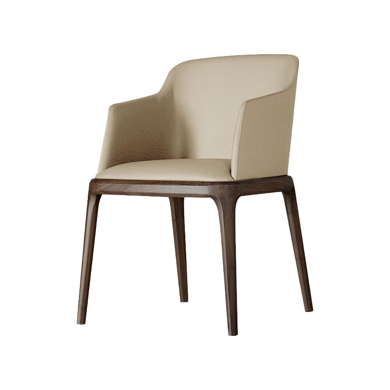 Arml Dining Chairs Modern Faux Leather Side Chairs for Dining Room Beige-Coffee 1 Piece Clearhalo 'Dining Chairs' 'Dining Tables & Seating' 'dining_chair' 'furn' 'furn_dining_chair' 'Furniture' 'furniture_dining_chair' 'Kitchen & Dining Furniture' 5063472