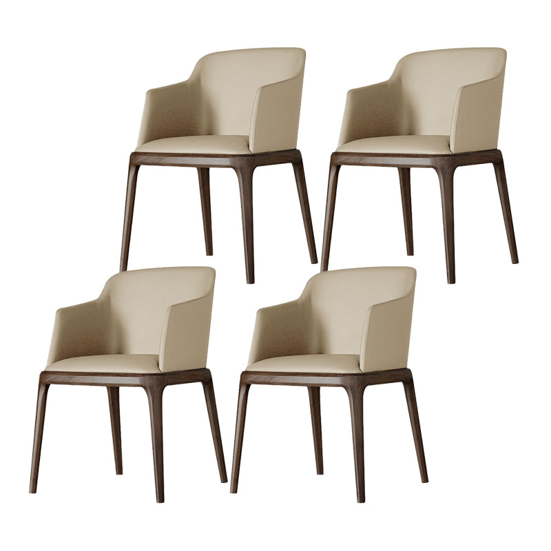 Arml Dining Chairs Modern Faux Leather Side Chairs for Dining Room Beige-Coffee 4 Piece Set Clearhalo 'Dining Chairs' 'Dining Tables & Seating' 'dining_chair' 'furn' 'furn_dining_chair' 'Furniture' 'furniture_dining_chair' 'Kitchen & Dining Furniture' 5063474