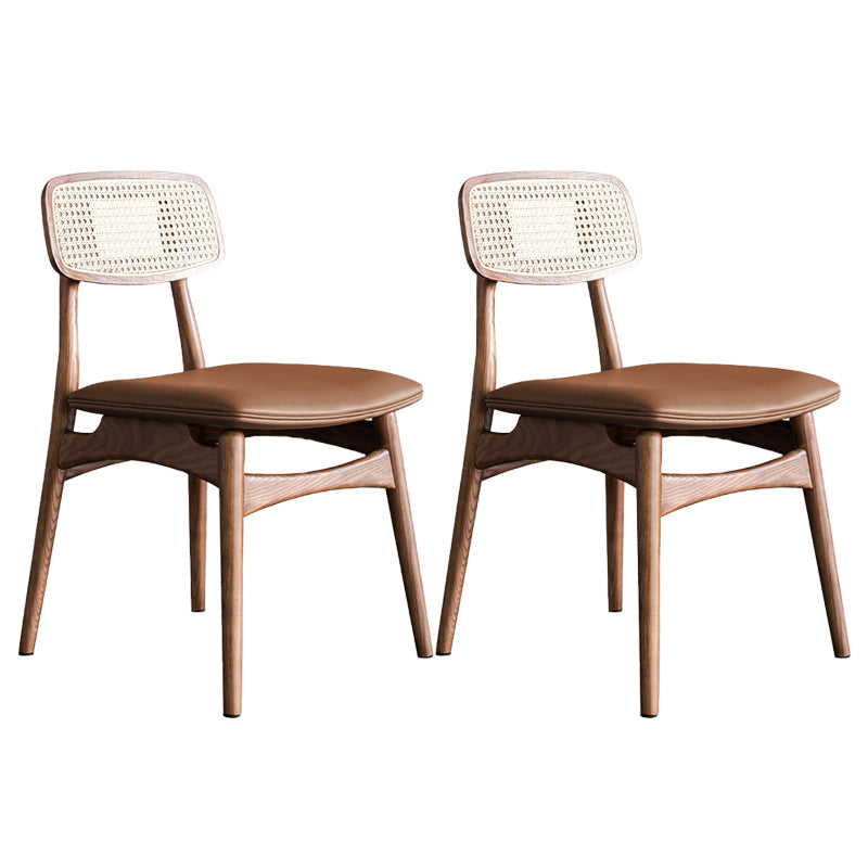 Solid Wood Side Chair Glam Style Indoor Dining Chair (Set of 2) Walnut Upholstered Chair(s) 2 Piece Set Clearhalo 'Dining Chairs' 'Dining Tables & Seating' 'dining_chair' 'furn' 'furn_dining_chair' 'Furniture' 'furniture_dining_chair' 'Kitchen & Dining Furniture' 5063477