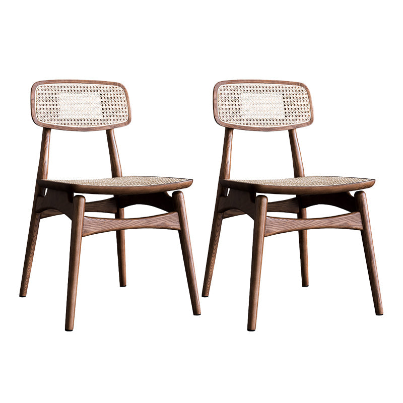 Solid Wood Side Chair Glam Style Indoor Dining Chair (Set of 2) Walnut Non-Upholstered Chair(s) 2 Piece Set Clearhalo 'Dining Chairs' 'Dining Tables & Seating' 'dining_chair' 'furn' 'furn_dining_chair' 'Furniture' 'furniture_dining_chair' 'Kitchen & Dining Furniture' 5063481