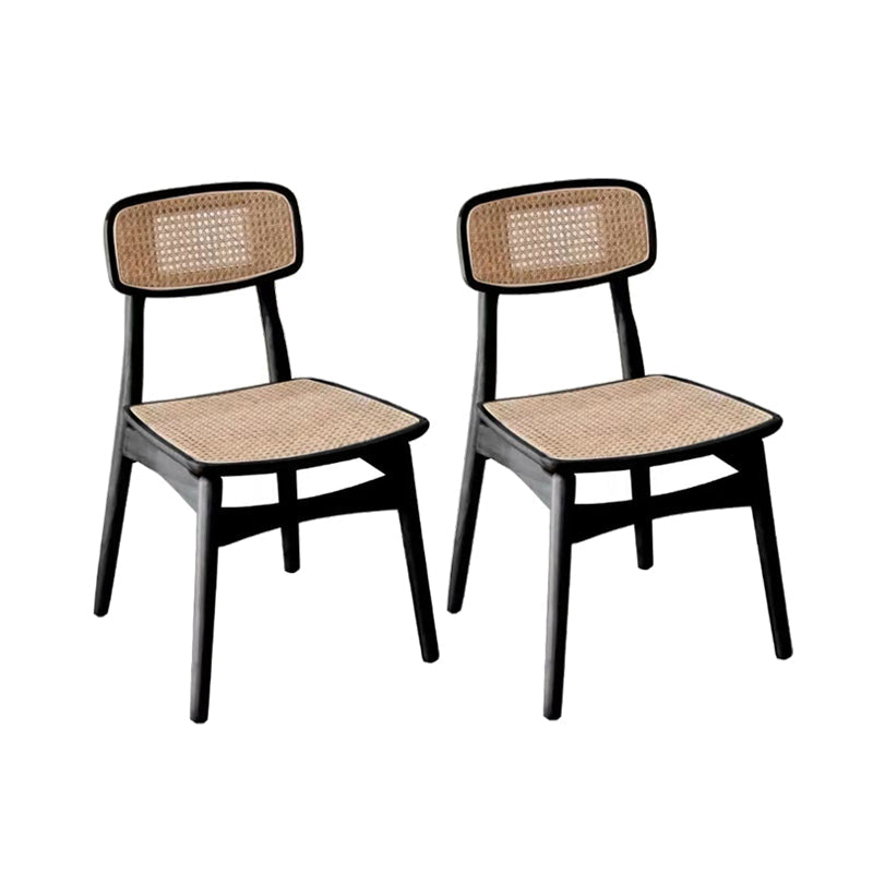 Solid Wood Side Chair Glam Style Indoor Dining Chair (Set of 2) Black Non-Upholstered Chair(s) 2 Piece Set Clearhalo 'Dining Chairs' 'Dining Tables & Seating' 'dining_chair' 'furn' 'furn_dining_chair' 'Furniture' 'furniture_dining_chair' 'Kitchen & Dining Furniture' 5063486