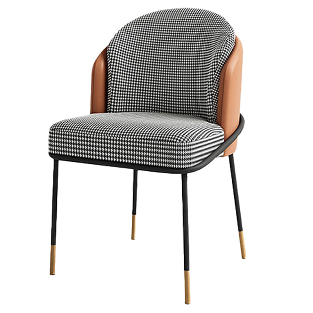 Parsons Side Chair Modern Style Linen Dining Chair for Dining Room Black-Orange 1 Piece Clearhalo 'Dining Chairs' 'Dining Tables & Seating' 'dining_chair' 'furn' 'furn_dining_chair' 'Furniture' 'furniture_dining_chair' 'Kitchen & Dining Furniture' 5063505